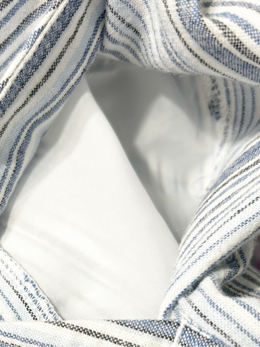Chico’s Linen Blend Blue White Striped Wide Leg Crop Pants Size 1.5 - Picture 6 of 12